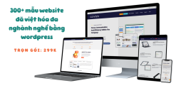 Sản phẩm "300+ Mẫu Website Đã Việt Hóa Đa Ngành Nghề Bằng WordPress" là một bộ sưu tập các mẫu website chuyên nghiệp, đa dạng và dễ dàng sử dụng, đã được việt hóa hoàn toàn để phục vụ nhu cầu của thị trường Việt Nam. Các mẫu website này được phát triển trên nền tảng WordPress, một trong những công cụ xây dựng website phổ biến nhất hiện nay, giúp người dùng có thể dễ dàng thiết kế, quản lý và tối ưu hóa website của mình mà không cần nhiều kỹ năng lập trình. Đặc điểm nổi bật: Đã Việt Hóa Sẵn Sàng: Mỗi mẫu website trong bộ sưu tập này đều đã được việt hóa hoàn chỉnh, bao gồm giao diện người dùng, các văn bản, thông báo và chức năng của website đều sử dụng ngôn ngữ tiếng Việt. Điều này giúp tiết kiệm thời gian và công sức cho người dùng khi xây dựng website, đặc biệt đối với những ai không thành thạo tiếng Anh. Đa Dạng Ngành Nghề: Bộ sản phẩm bao gồm hơn 300 mẫu website phù hợp với nhiều ngành nghề khác nhau như: Doanh nghiệp và công ty Nhà hàng, quán cà phê Dịch vụ làm đẹp, spa Cửa hàng thời trang Bất động sản Giáo dục, trường học Sự kiện, hội nghị Thương mại điện tử (eCommerce) Blog cá nhân, tin tức Và nhiều ngành nghề khác Thiết Kế Đáp Ứng Các Tiêu Chuẩn Mới Nhất: Các mẫu website này được thiết kế đẹp mắt, hiện đại, và đáp ứng các xu hướng thiết kế mới nhất, đảm bảo trải nghiệm người dùng tuyệt vời. Các mẫu đều tương thích tốt trên mọi thiết bị di động và máy tính bảng, giúp website của bạn hiển thị hoàn hảo trên tất cả các nền tảng. Dễ Dàng Tùy Biến: Tất cả các mẫu website đều có tính năng tùy chỉnh linh hoạt, giúp người dùng dễ dàng thay đổi các yếu tố giao diện, màu sắc, font chữ, hình ảnh và cấu trúc của website mà không cần phải chỉnh sửa mã nguồn. Điều này giúp bạn tiết kiệm thời gian và công sức khi tạo ra một website theo phong cách riêng của mình. Tối Ưu SEO: Mỗi mẫu website đều được tối ưu hóa cho SEO, giúp website của bạn dễ dàng đạt được thứ hạng cao trên các công cụ tìm kiếm như Google. Điều này mang lại lợi thế lớn trong việc thu hút khách hàng và tăng trưởng doanh thu. Tương Thích Với Các Plugin Phổ Biến: Các mẫu website này hoàn toàn tương thích với nhiều plugin phổ biến của WordPress, bao gồm các plugin SEO, liên kết xã hội, cửa hàng trực tuyến, tạo biểu mẫu liên hệ, và các plugin hỗ trợ khác, giúp tối ưu hóa tính năng và hiệu suất website của bạn. Lợi ích của sản phẩm: Tiết kiệm thời gian: Với các mẫu website đã được việt hóa sẵn, bạn không cần phải lo lắng về việc dịch ngôn ngữ hay điều chỉnh giao diện. Bạn chỉ cần cài đặt và sử dụng. Giá trị cao cho nhiều ngành nghề: Dù bạn làm trong lĩnh vực gì, từ bán hàng trực tuyến đến dịch vụ chuyên nghiệp, bạn sẽ tìm được mẫu website phù hợp. Dễ dàng quản lý và bảo trì: WordPress là một nền tảng dễ sử dụng, cho phép người dùng dễ dàng quản lý và cập nhật website mà không gặp nhiều khó khăn. Hỗ trợ cộng đồng mạnh mẽ: WordPress có một cộng đồng người dùng và nhà phát triển lớn, giúp bạn dễ dàng tìm kiếm sự hỗ trợ khi gặp phải vấn đề. Kết luận: Sản phẩm "300+ Mẫu Website Đã Việt Hóa Đa Ngành Nghề Bằng WordPress" là giải pháp lý tưởng cho những ai muốn xây dựng một website chuyên nghiệp, dễ dàng và tiết kiệm chi phí. Với bộ sưu tập này, bạn sẽ không còn phải lo lắng về việc thiết kế từ đầu hay việc làm sao để website tương thích với thị trường Việt Nam. Hãy tận dụng các mẫu website này để tạo dựng một thương hiệu mạnh mẽ và hiệu quả trực tuyến ngay hôm nay!